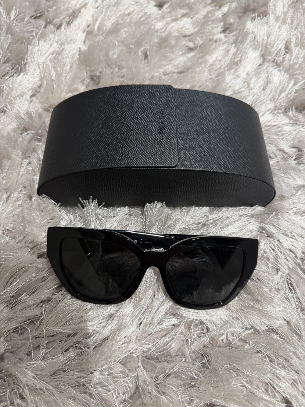 Prada Glossy Black Cat-Eye Sunglasses